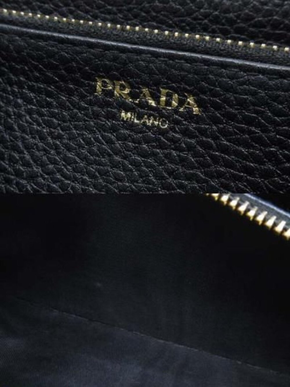★SOLD★ Prada Leather Zip Around Wallet Black - Picture 6 of 6